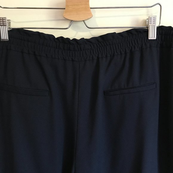Zara Navy Blue Trousers Pants Elastic Waist XL - Picture 4 of 5